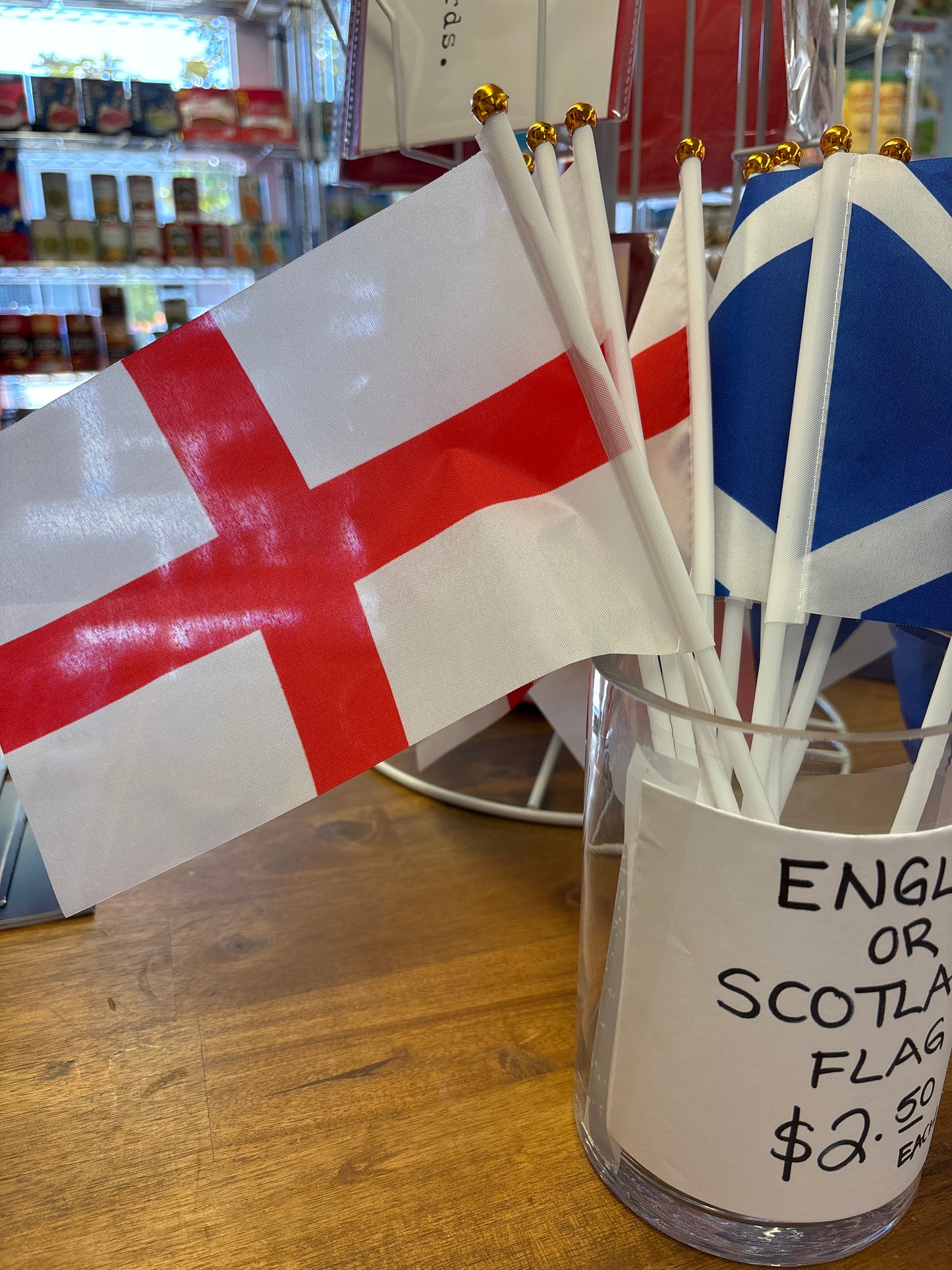 Small England Flag on Plastic Stick