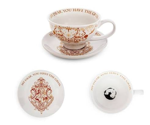 H.P. “ My Dear you have the grim” Teacup & Saucer Set