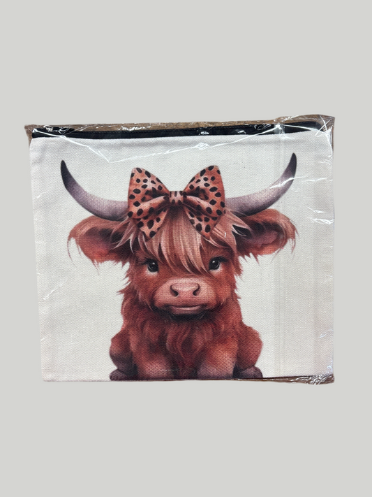 Scottish Cow Pouch with Zip