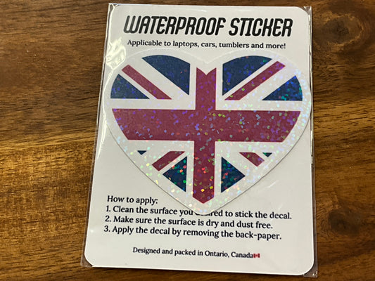 Union Jack heart sticker