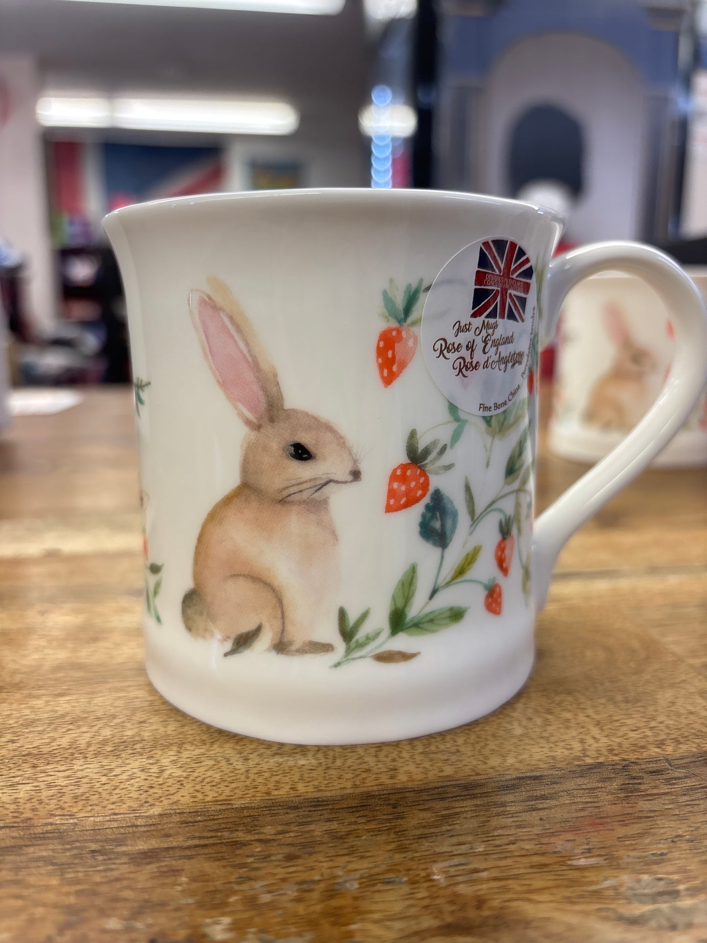 Rabbit in Strawberry Patch Mug - Rose of England