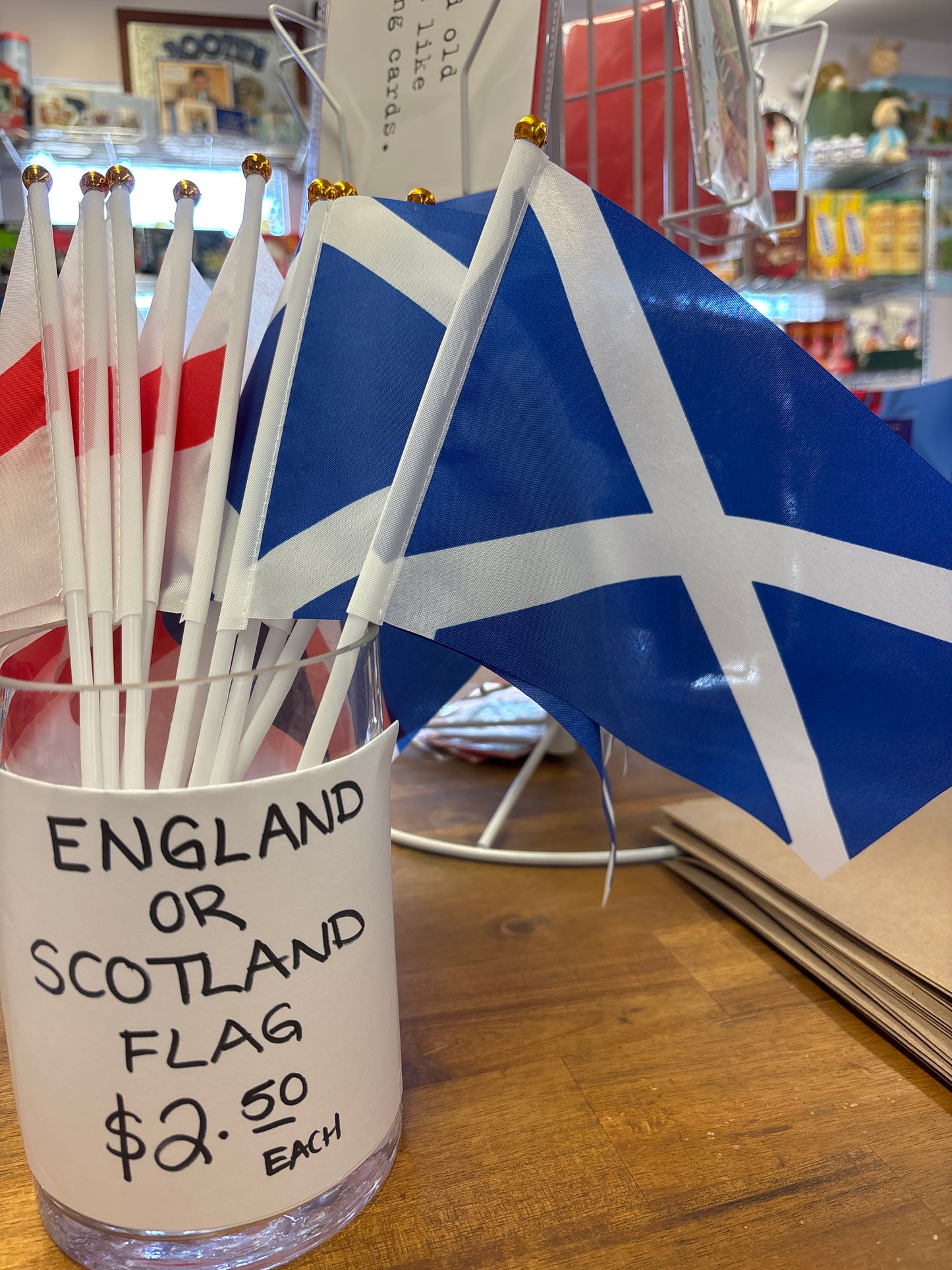 Small Scotland Flag on Plastic Stick