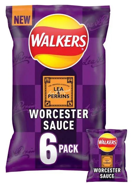 Walkers Worcester Sauce Crisps 6pack