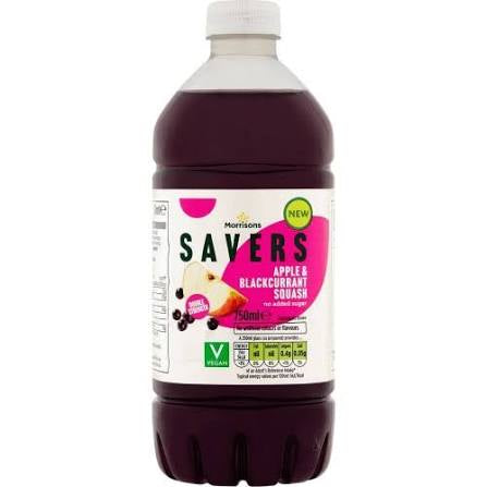 Morrisons Savers Blackcurrant & Apple Squash 750ml