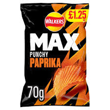 Walkers Max Punchy Paprika Crisps 70g