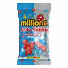 Millions Jelly Babies Strawberry & Bubble Gum 190g